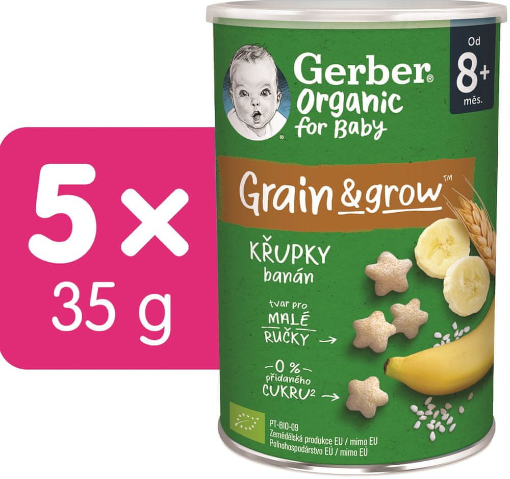 Levně Gerber Organic křupky banánové 5x35 g
