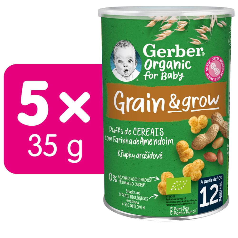 Levně Gerber Organic křupky arašídové 5x35 g