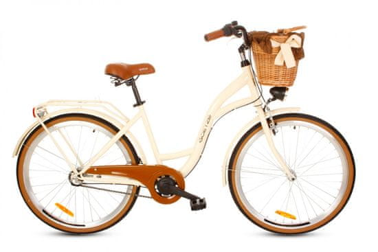 Goetze COLOURS dámské jízdní kolo, kola 26”, výška 150-170 cm, 1-rychlostní, krémově hnědé