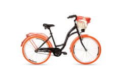 Goetze COLOURS dámské jízdní kolo, kola 26”, výška 150-170 cm, 1-rychlostní, černo oranžové