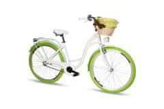 Goetze COLOURS dámské jízdní kolo, kola 26”, výška 150-170 cm, 1-rychlostní, bílo zelené