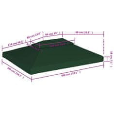 Petromila Náhradní střecha na altán 310 g/m² zelená 3 x 4 m