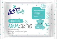 LINTEO Vlhčené ubrousky Baby Aqua Sensitive 10 ks