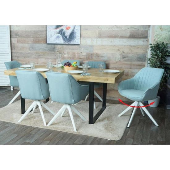 MCW Sada 6 jídelních židlí K27, kuchyňská židle Židle s područkami, otočná látka/textil