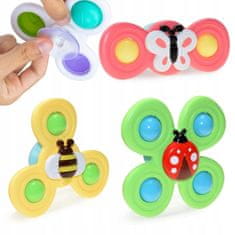 TopKing Spinner - zábavná hrací sada s motivy zvířat - včela, motýl a beruška (3 v sadě)