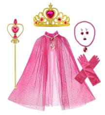 EXCELLENT Růžový plášť pro princeznu - Růžová sada šperků