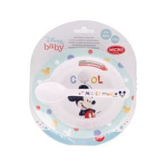 Stor Dětské plastové nádobí 2ks, Mickey Mouse Baby, miska, lžička, 13078