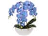 Umělá orchidejová orchidej v květináči, modrá a fialová orchidej 53 cm 