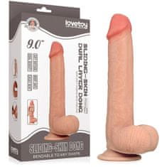 XSARA Superrealistické dildo 23 cm penis s pohyblivou kůží a silnou přísavkou - 73525446