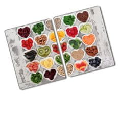 Wallmuralia Kuchyňská deska velká skleněná Zdravá výživa 2x40x52 cm