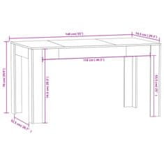 Vidaxl Jídelní stůl černý 140 x 74,5 x 76 cm dřevotříska