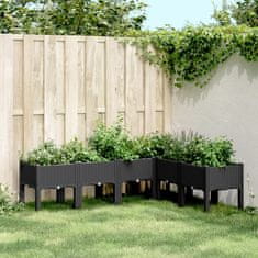 Vidaxl Zahradní truhlík s nohami černý 160 x 120 x 42 cm PP