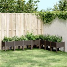 Vidaxl Zahradní truhlík s nohami hnědý 200 x 160 x 42 cm PP