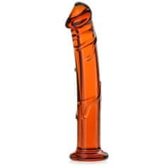 XSARA Skleněné dildo 16 cm umělý penis ze skla do vagíny nebo anusu - 78338508