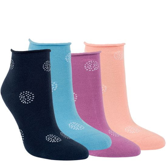 RS dámské kotníkové bavlněné ruličkové vzorované ponožky 1528724 4pack