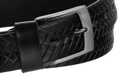 Rovicky Pánský kožený opasek k obleku, pletená přezka - 105