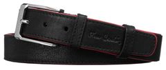 Pierre Cardin Pánský kožený pásek s červenými okraji - 105
