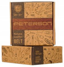 Peterson Široký pánský kožený pásek s klasickou sponou - 100