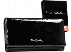 Pierre Cardin Velká dámská lakovaná peněženka s motivem listů, přírodní kůže