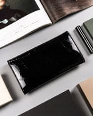 Pierre Cardin Velká dámská lakovaná peněženka s motivem listů, přírodní kůže