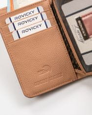 Rovicky Dámská peněženka z pevné ekologické kůže, zapínání na patentku