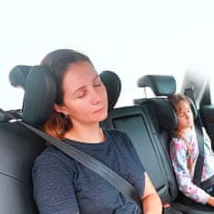 Netscroll Snímatelná opěrka krku s jednoduchou instalací, opěrka krku a hlavy vhodná do auta, umožňuje bezpečný a uvolněný odpočinek, nastavitelná šířka, vhodná pro dospělé a děti, VacayBackrest