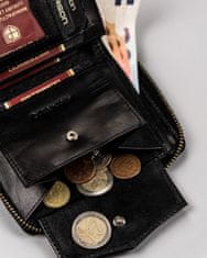 Peterson Kožená peněženka se zipem a karbonovým potahem