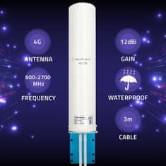 Qoltec Anténa 4G LTE DUAL | 12dBi | všesměrová | externí