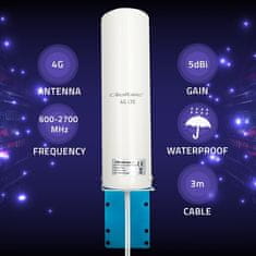 Qoltec Anténa 4G LTE DUAL | 5dBi | všesměrová | externí