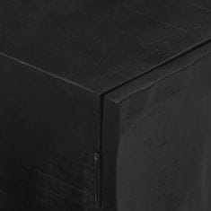 Greatstore TV skříňka černá 110 x 30 x 40 cm masivní mangovník a železo