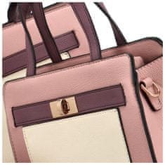 Maria C. Luxusní sada: Kabelka přes rameno, kabelka do ruky a peněženka Gavrila, růžová