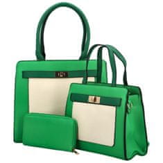 Maria C. Luxusní sada: Kabelka přes rameno, kabelka do ruky a peněženka Gavrila, zelená