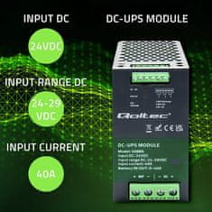 Qoltec Modul DC UPS pro lištu DIN | 40A | 24V