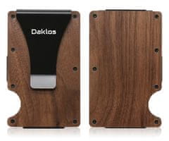 Daklos DAKLOS Wood RFID bezpečnostní dřevěná mini peněženka s klipem ořech