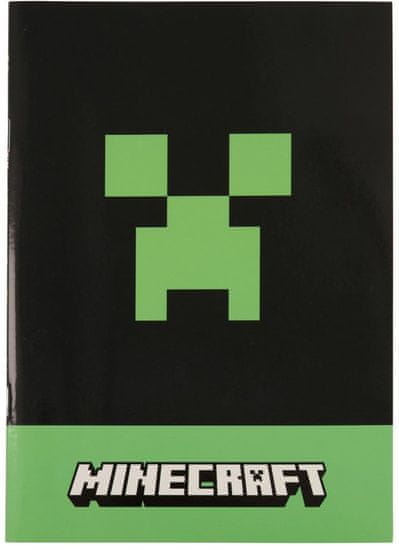 CurePink Sešit A5 Minecraft: Creeper (14,5 x 21 cm)
