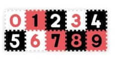 BabyOno Pěnové puzzle, podložka - Čísla, 10ks, černá/červená/bílá, BabyOno