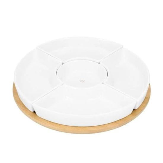 Homla Servírovací talíř | FINCAN | s bílými miskami a otočným podnosem | 30 CM | 984727 Homla