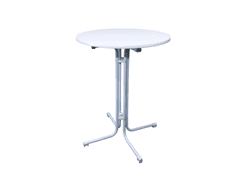 TENTino Elegantní koktejlový skládací bistro stůl 80 cm, bílý, EBSTL80