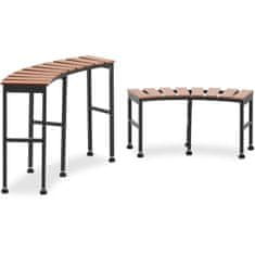 Uniprodo Stůl, lavice, plošina pro kulatou jacuzzi ze dřeva a oceli, 78 x 25 x 60 cm