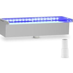 Uniprodo Vodopádový chrlič, nástěnná kaskáda pro zahradu LED jezírka, 30 cm, průtok 30 mm