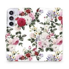 Mobiwear Knížkové flip pouzdro - Samsung Galaxy A55 5G - MD01S Růže na bílé