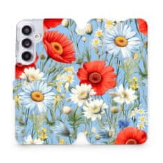 Mobiwear Knížkové flip pouzdro - Samsung Galaxy A55 5G - VP44S Červené a bílé květy