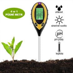 HOME & MARKER® pH metr, Měřič půdy, Elektrický Tester půdy - osvětlení, pH, vlhkost a teplota | SOILMETER