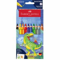 Faber-Castell Dino Pastelky akvarelové Jumbo Grip 8+2 ks set