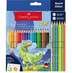Faber-Castell Dino Pastelky Colour Grip set 18+6 Neon a Metallic