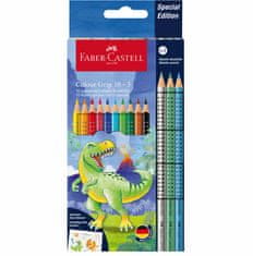 Faber-Castell Dino Pastelky Colour Grip set 10+3 Metallic