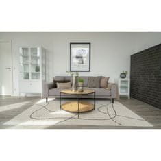 House Nordic Konferenční stolek, dubový vzhled, černý rám\nØ80x45 cm