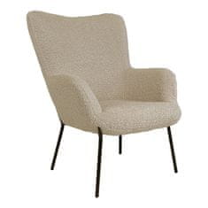 House Nordic Židle z umělé jehněčí kůže, šedohnědá s černými nohami, HN1091