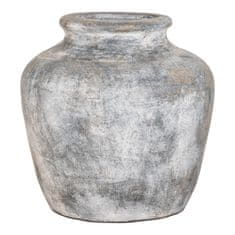 House Nordic Dekorativní váza z terakoty, starobylá světle šedá, Ø30x30 cm