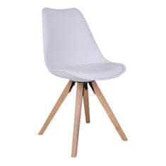 House Nordic Jídelní židle, bílá s přírodními nohami